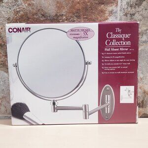 Conair Wall Mount Mirror Matte Nickel Standard & 5X Magnification